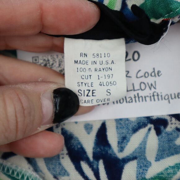 A laya Shirt Womens S Multicolor Floral Button Up Short Sleeve Collared Top - Picture 9 of 16